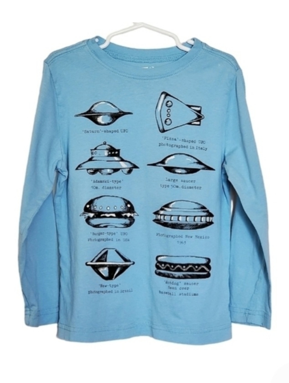 K1038 * Crazy 8 Boys UFO Long Sleeve Tee Light Blue Size S (5/6)